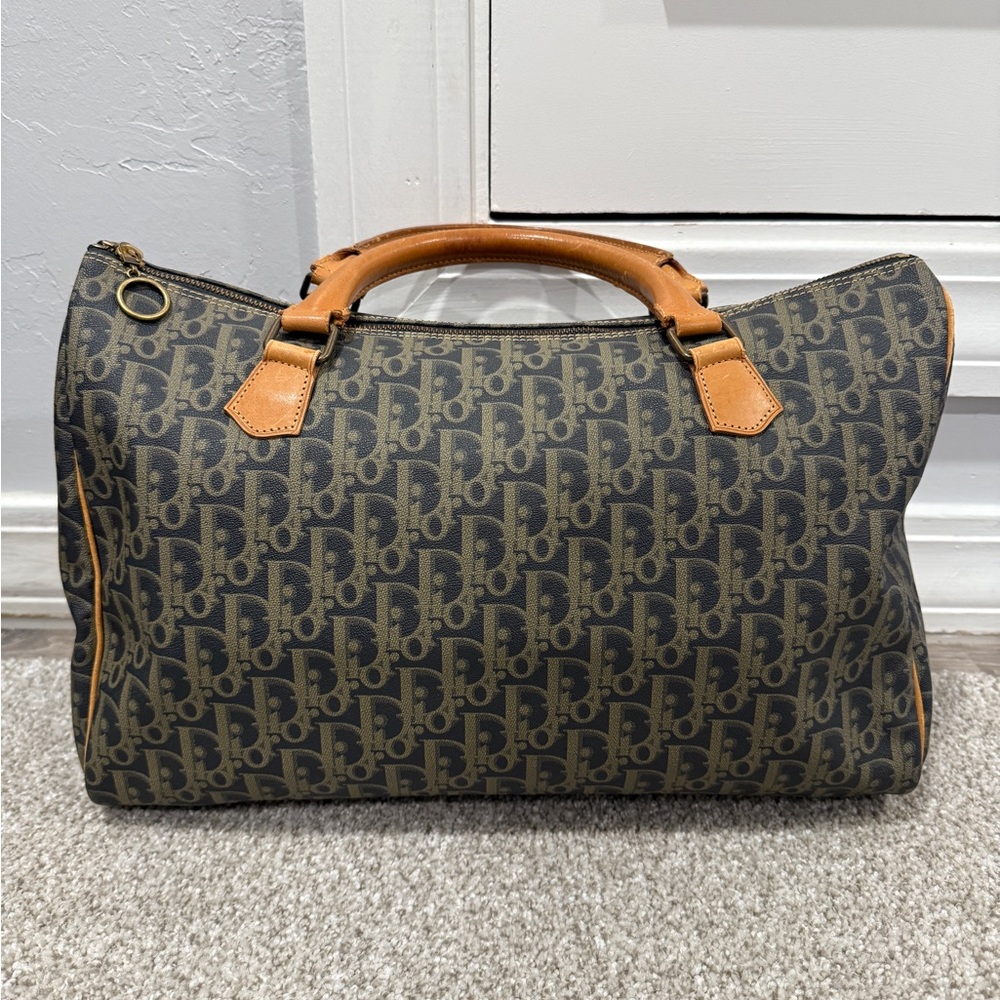 Dior Black and Brown Monogram Duffel Bag